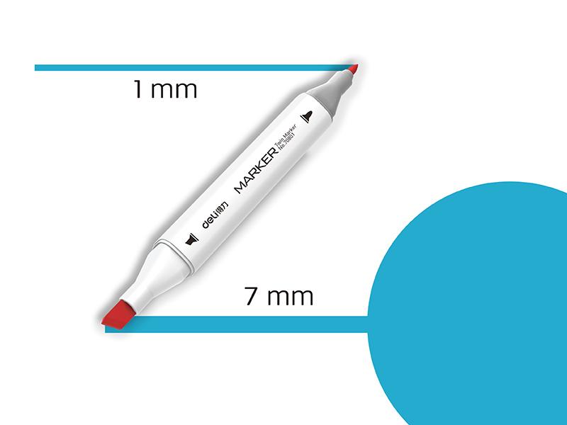 Deli Marker sa dva vrha Sketch 63 70801A-63, Azurno plavi