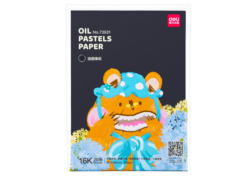 DELI Papir za crtanje uljanim pastelima 73931, A4, 20 lista, Crni