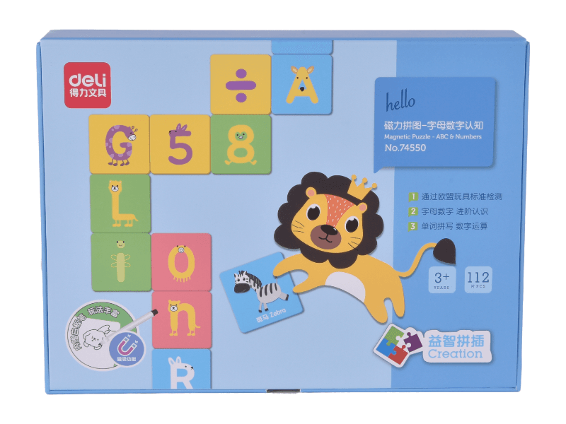 DELI Magnetna slagalica za učenje alfabeta 74550, 112 delova