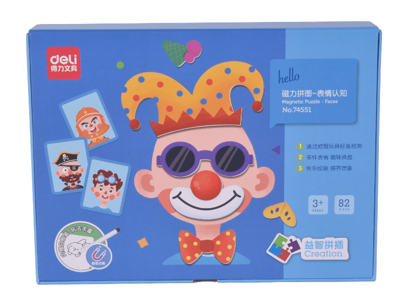 DELI Magnetna slagalica Emoji 74551, 82 delova