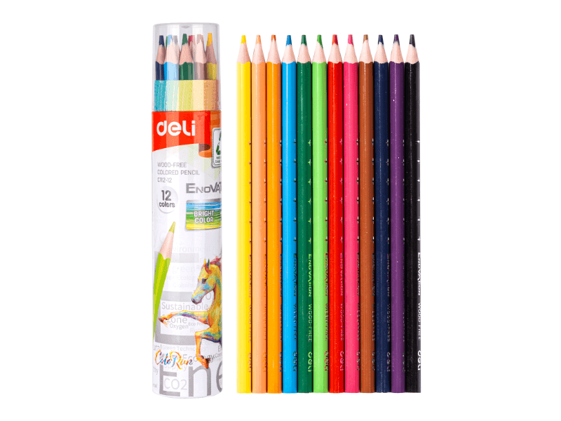 DELI Drvene bojice u tubi Enovation EC112-12, 12 komada