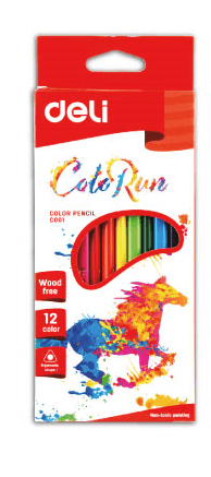 DELI Plastične trougaone bojice EC00100, 12 komada