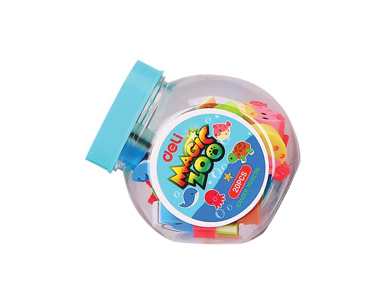DELI Set gumica za brisanje Mini magic zoo EH03206, 20 komada