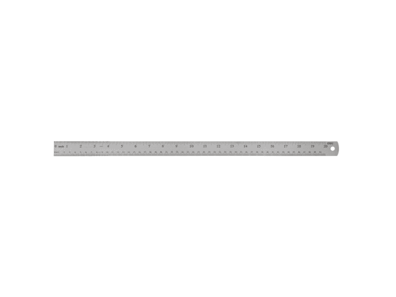DELI Metalni lenjir 8464, 50 cm, Sivi