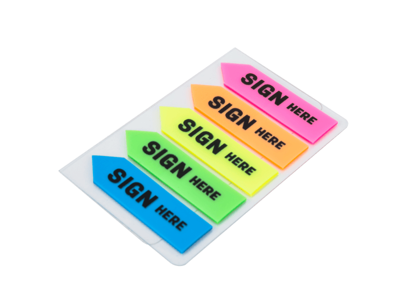 Deli Stikeri za indeksiranje Sign here EA11302, 44x12mm, 20 listova, 5 komada