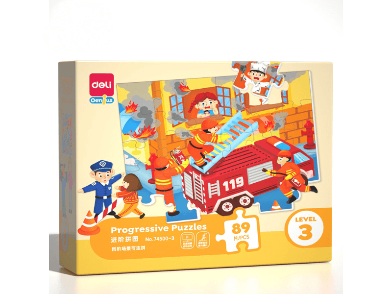 DELI Progresivne puzzle 74500-3, Nivo 3, 89 delova