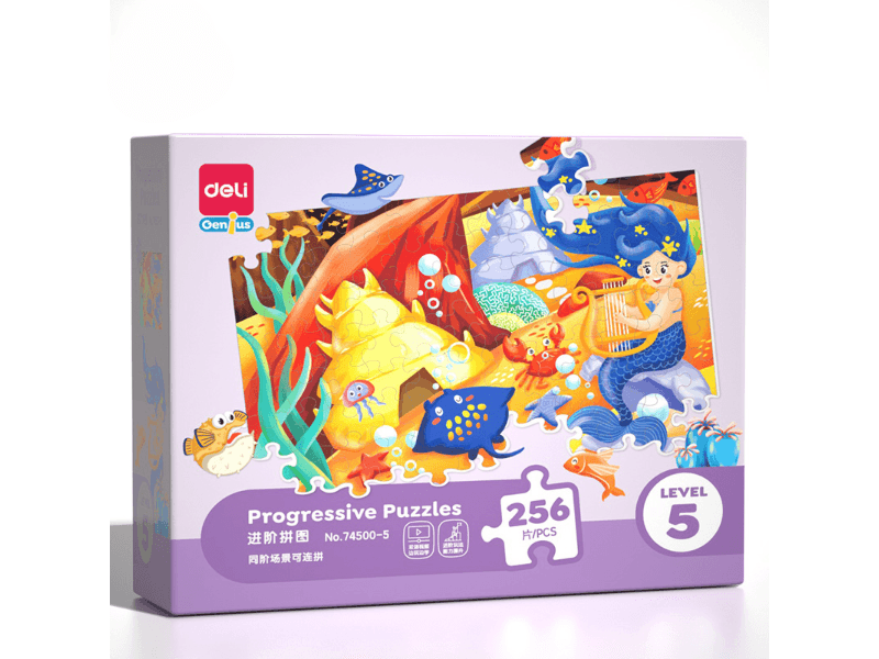 DELI Progresivne puzzle 74500-5, Nivo 5, 256 delova