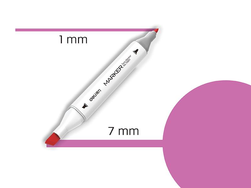 Deli Marker sa dva vrha Sketch 125 70801A-125, Fluorescentno roze