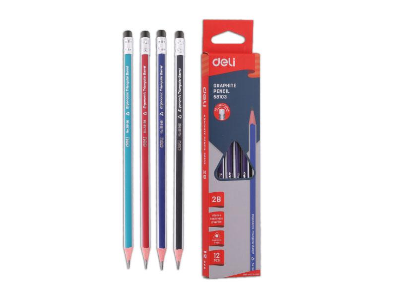DELI Trougaone grafitne olovke E38039, 12 komada