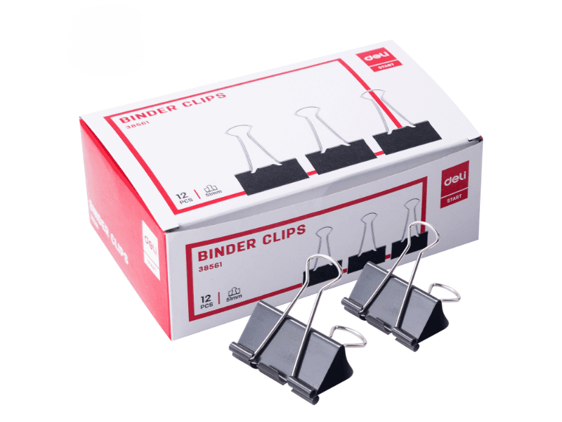 Deli Štipaljke za papir E38561, 51mm, 12 komada