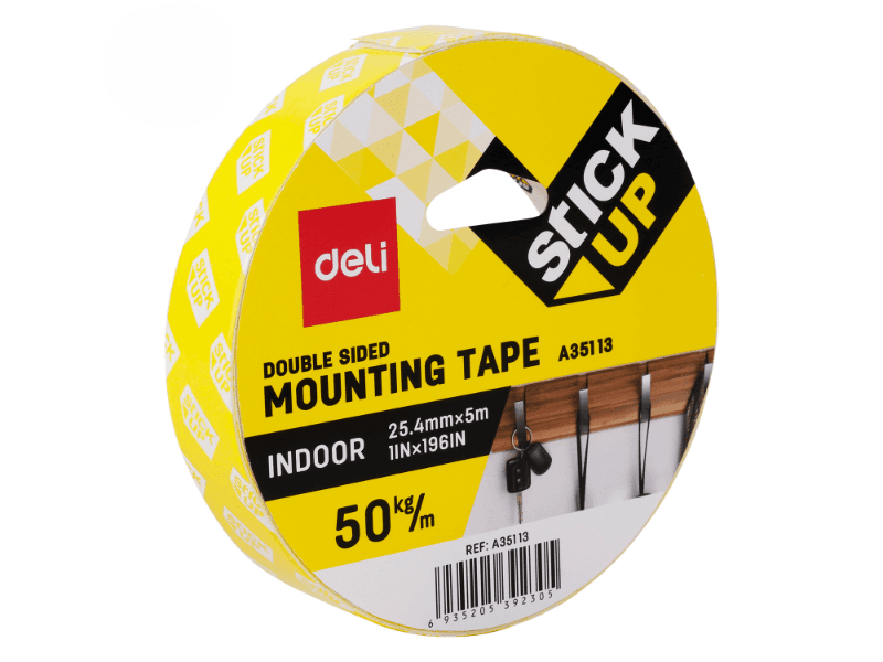 Deli Obostrana lepljiva traka EA35113, 25.4mmx5m, Bela