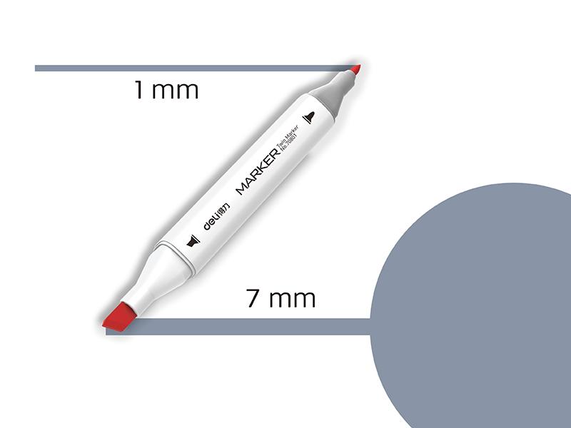Deli Marker sa dva vrha Sketch CG5 70801A-CG5, Sivi