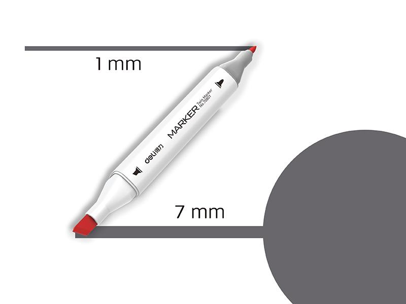 Deli Marker sa dva vrha Sketch WG8 70801A-WG8, Toplo sivi