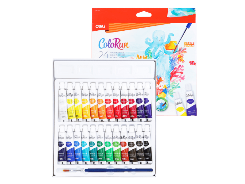 DELI Tempere Colorun EC18-12, 24x5 ml