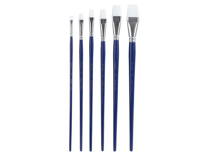 DELI Set ravnih četkica za slikanje broj 10 EC282-10, 6 komada, Teget