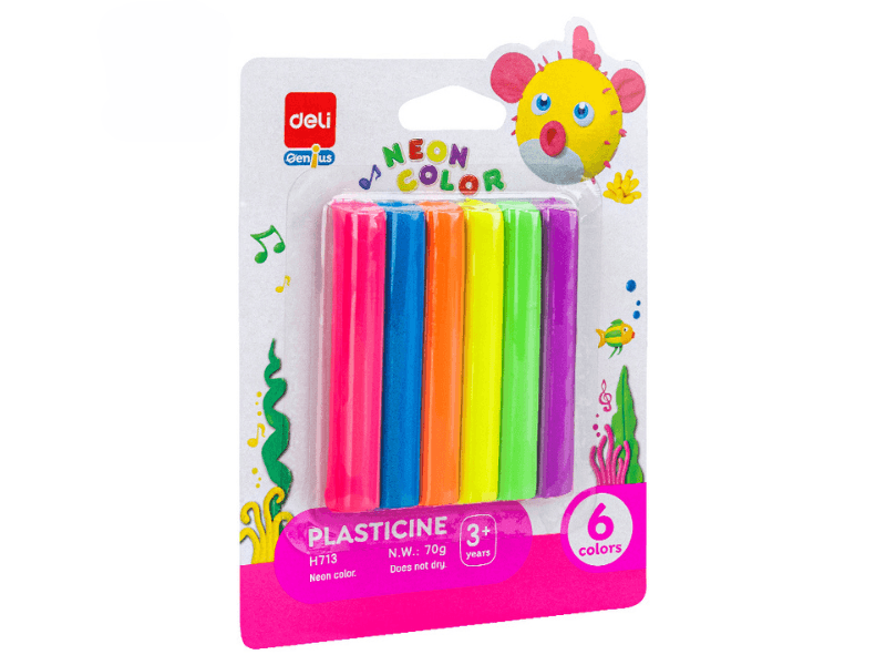 Deli Plastelin za decu EH713, 70g, 6 komada