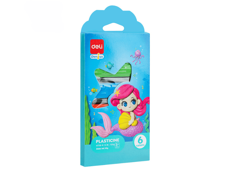 Deli Plastelin za decu Sirena EH718-6, 120g, 6 komada