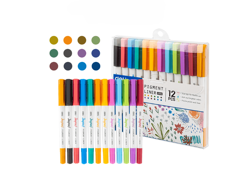 Deli Set dvostranih flomastera Pigment EU302, 12 komada