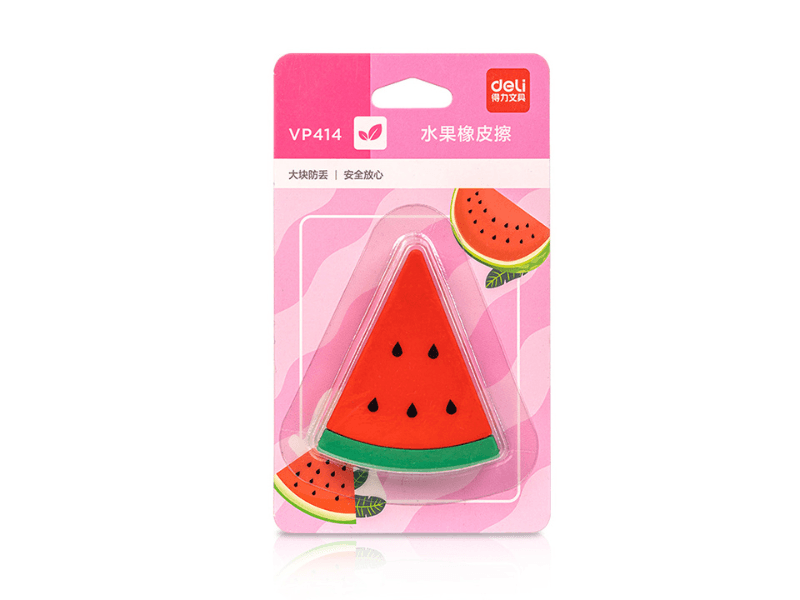 DELI Gumica za brisanje u blisteru lubenica Jumbo VP414, Crvena