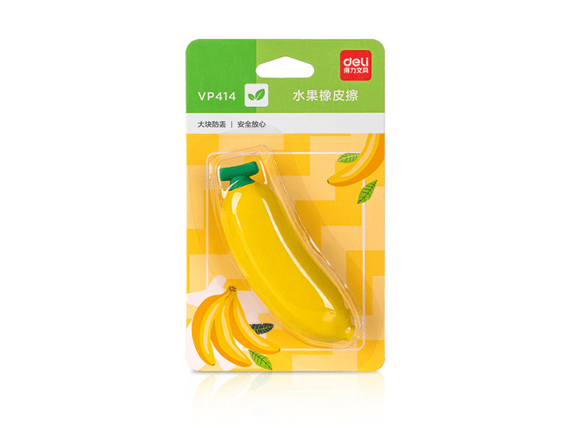 DELI Gumica za brisanje u blisteru banana Jumbo VP414, Žuta