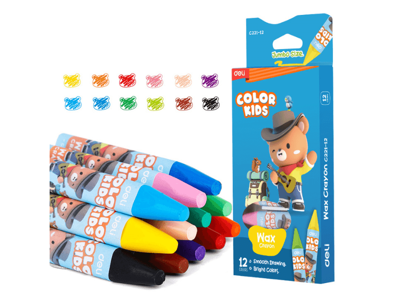 DELI Kratke voštene boje Jumbo color kids EC221-12, 12 komada