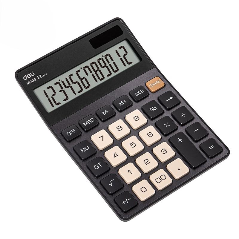 Deli Stoni kalkulator EM309, 176.9x124.9x34mm, Crni