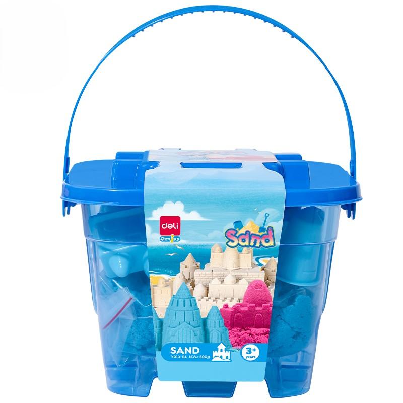 DELI Kinetički pesak u kantici sa 6 modli EY013-BL, 500g, PLavi