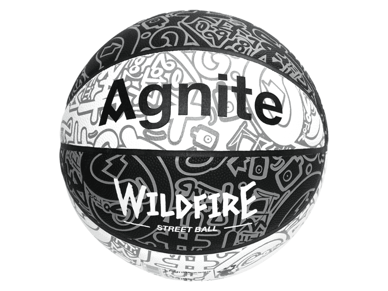 AGNITE Lopta za košarku F1166, Crno - bela