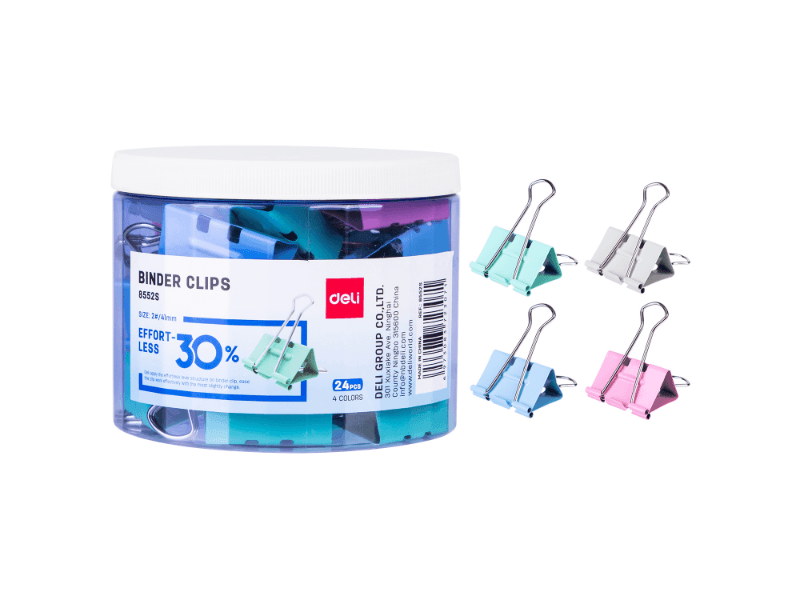 Deli Štipaljke za papir u boji E8552S, 41x0.4mm, 24 komada