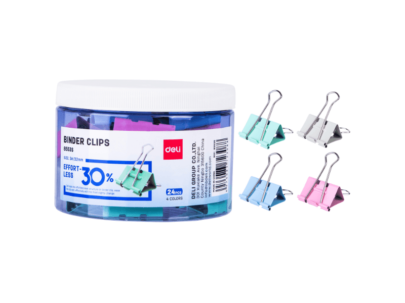 Deli Štipaljke za papir u boji E8553S 32x0.4mm, 24 komada