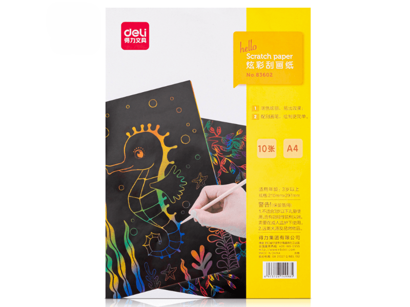 Deli Papir za crtanje i grebanje 83602, A4, Crni