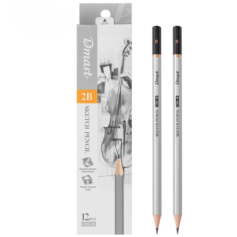 Dmast Set grafitnih olovaka za skiciranje 2B EC392-2B, 12 komada