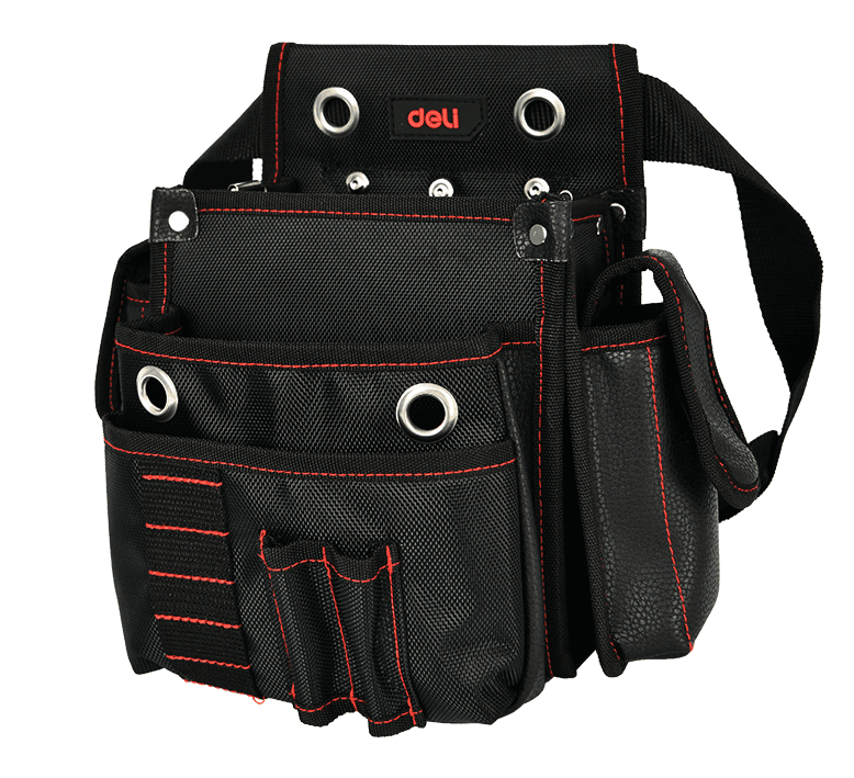 DELI Torbica za alat oko struka EDL5865, 25x11x25 cm, Crna