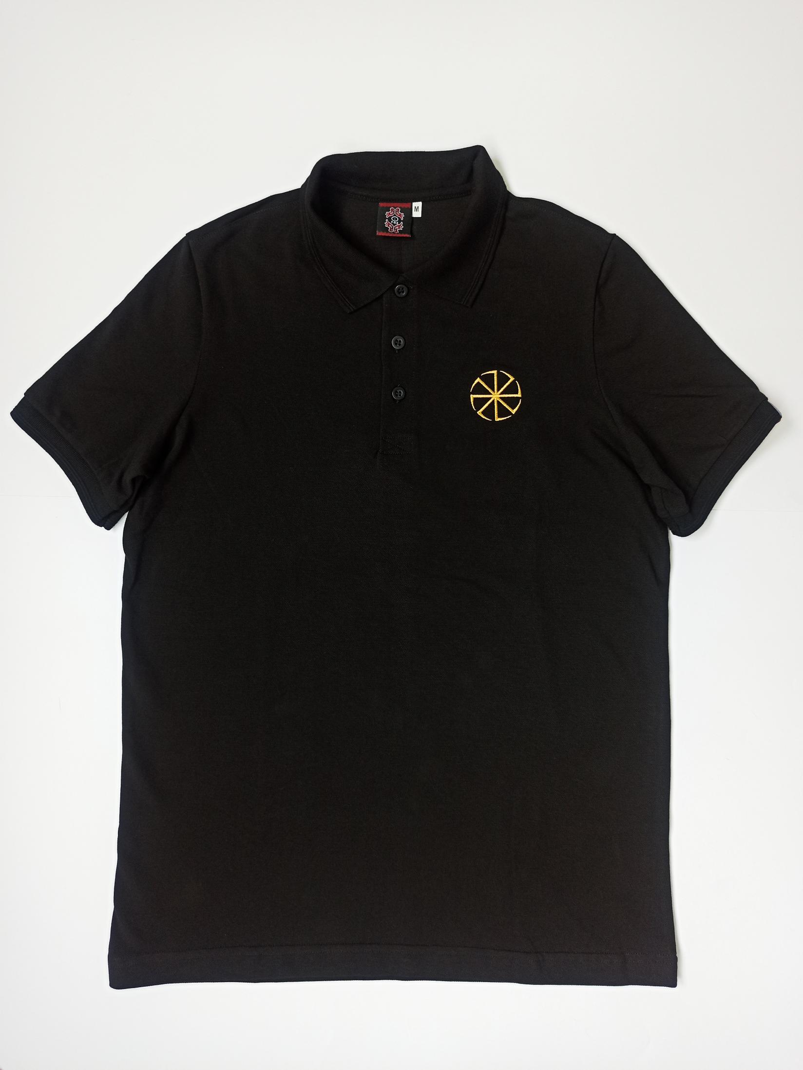 ROD Polo majica sa vezom Kolovrat, Crna