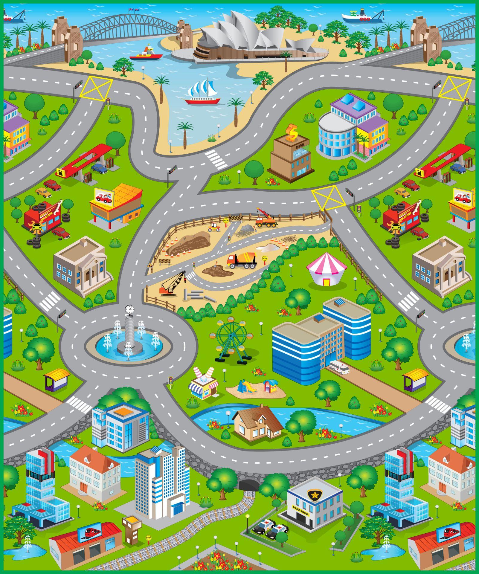 ROLLMATZ Podloga za igranje Gradske ulice 100 x 120cm