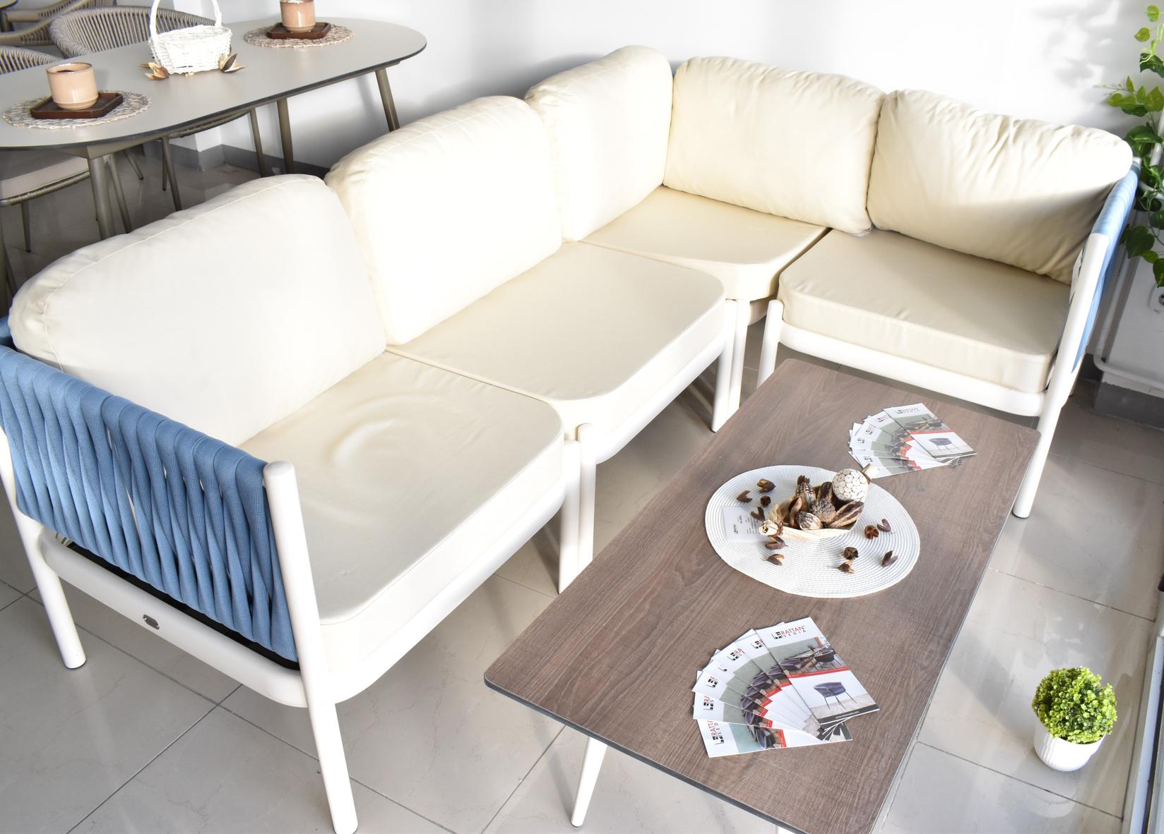 RATTAN SEDIA Ugaona garnitura Thea + Sto Orris