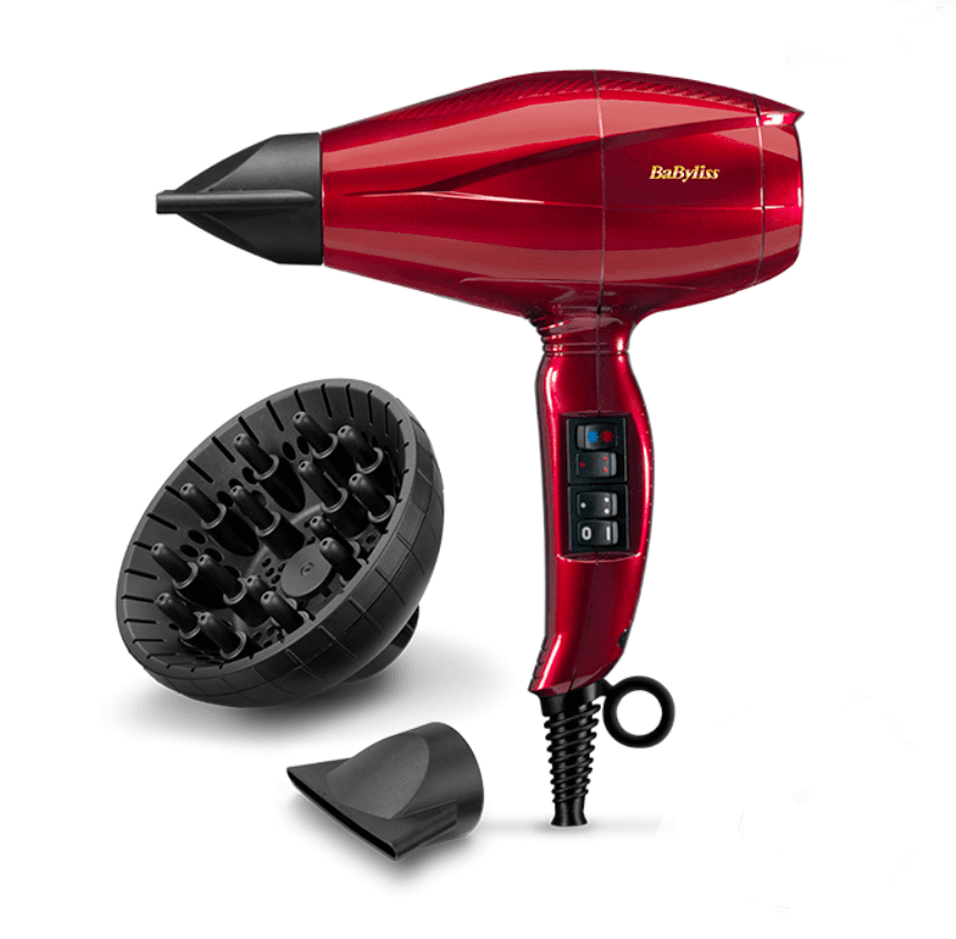 BaByliss 6740DE Fen za kosu Bellissimo, Crveni, 2400W
