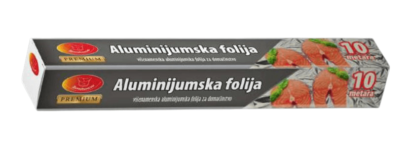 Domaćinski Aluminijumska folija, 10m, debljine 10 mikrona, Siva