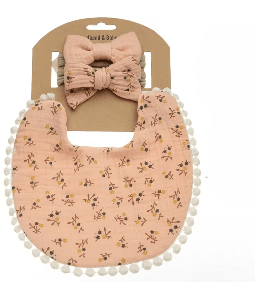 Seemly Toys Set portikla i trake za kosu za bebe, 3 komada, Kajsija