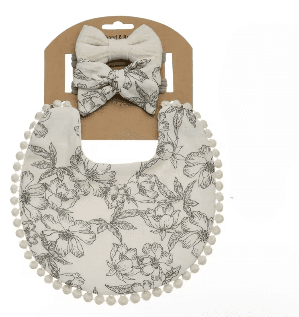 Seemly Toys Set portikla i trake za kosu za bebe, 3 komada, Prljavobeli