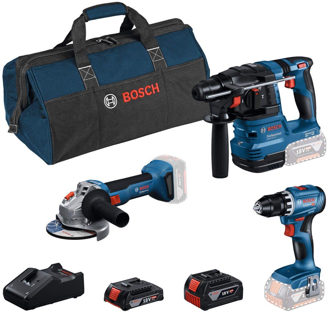 Bosch Akumulatorski set 0615A50061, GSR 18V-45, GWS 18V-8, GBH 18V-22, 1x4,0 Ah + 1x2,0Ah, 18V