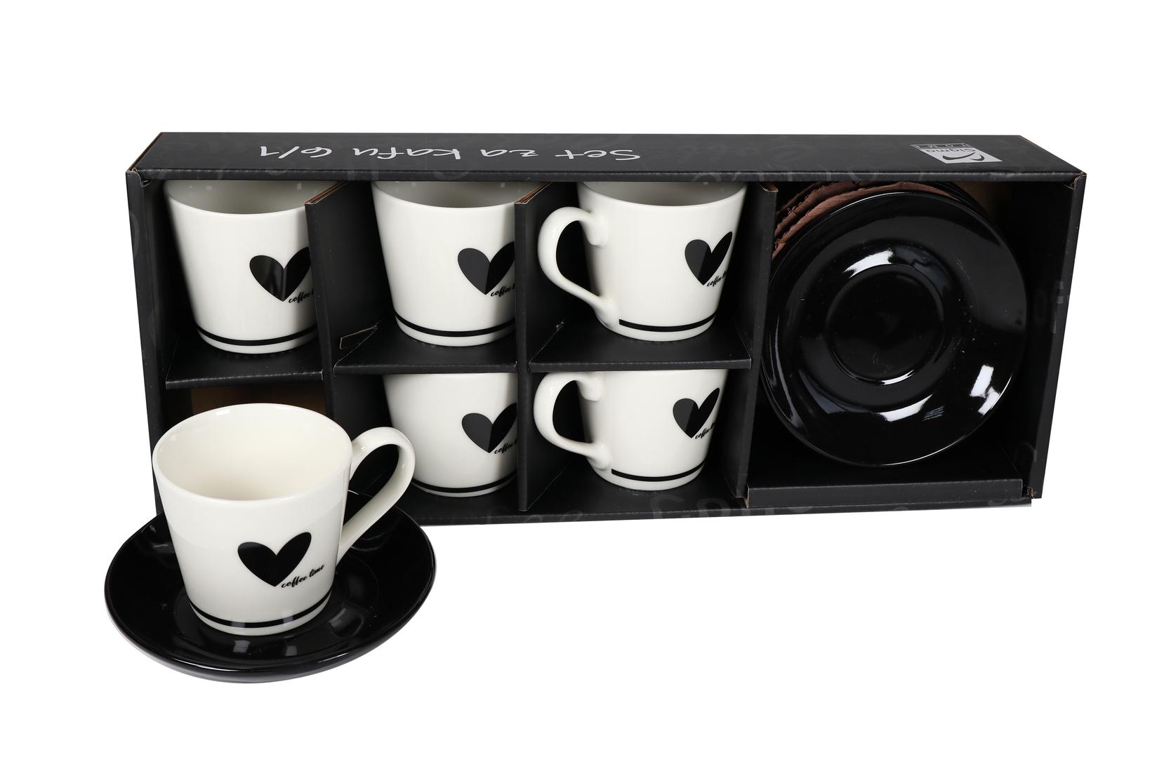 SIGMA Set šoljica za kafu 180ml 6/1 porcelan Srce rxg-n24106d