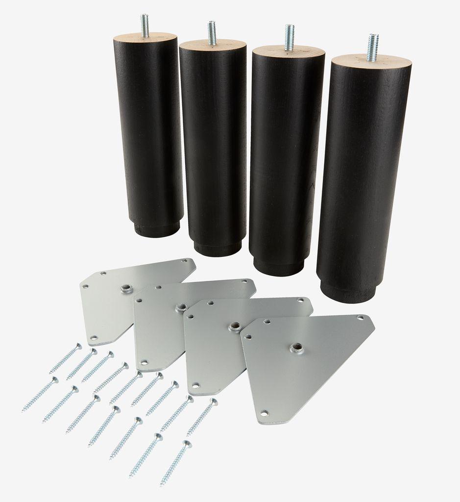 Linnea Nogare za krevet, 6x20cm, Crne