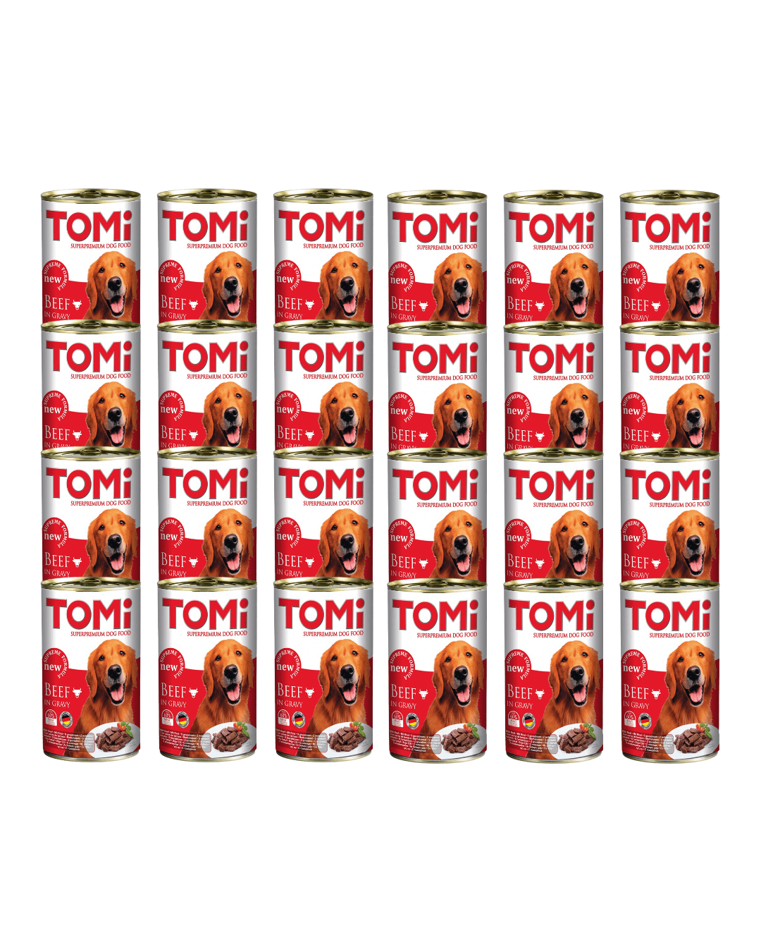 TOMI Vlažna hrana za pse u konzervi, Govedina, 400g, 24kom