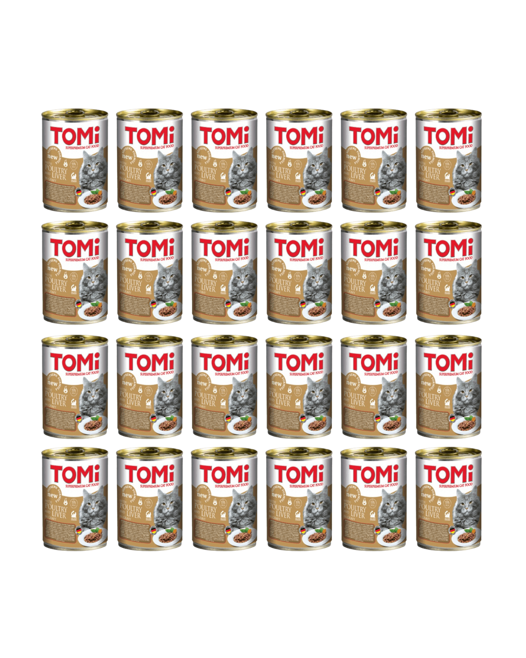 TOMI Hrana za mačke živina i jetra konzerva, 400g, 24kom