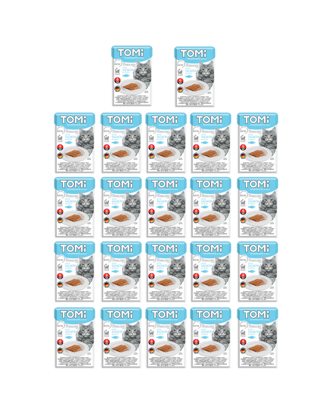 TOMI Vlažna hrana za mačke sa lososom Adult Sterilised, 85g, 22kom