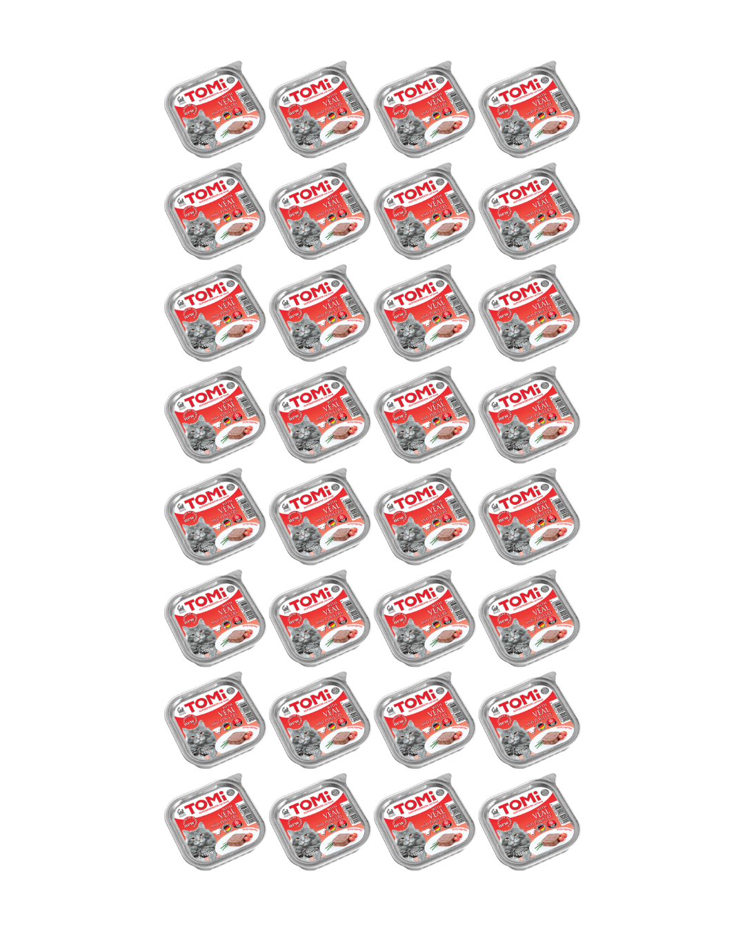 TOMI Pašteta za mačke sa teletinom i živinom, 100g, 32kom