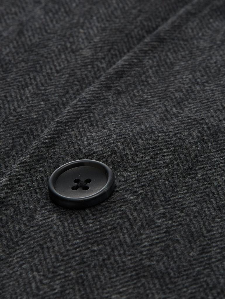 Tom Tailor Regular fit lange wollen jas met opstaande kraag in zwart online kopen | P&C