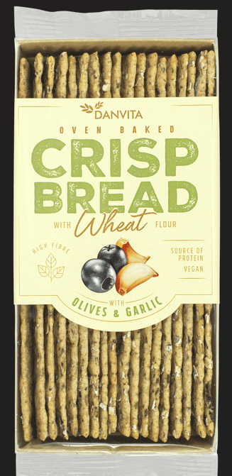 Danvita Pšenične pločice sa ukusom masline i belog luka, 130g