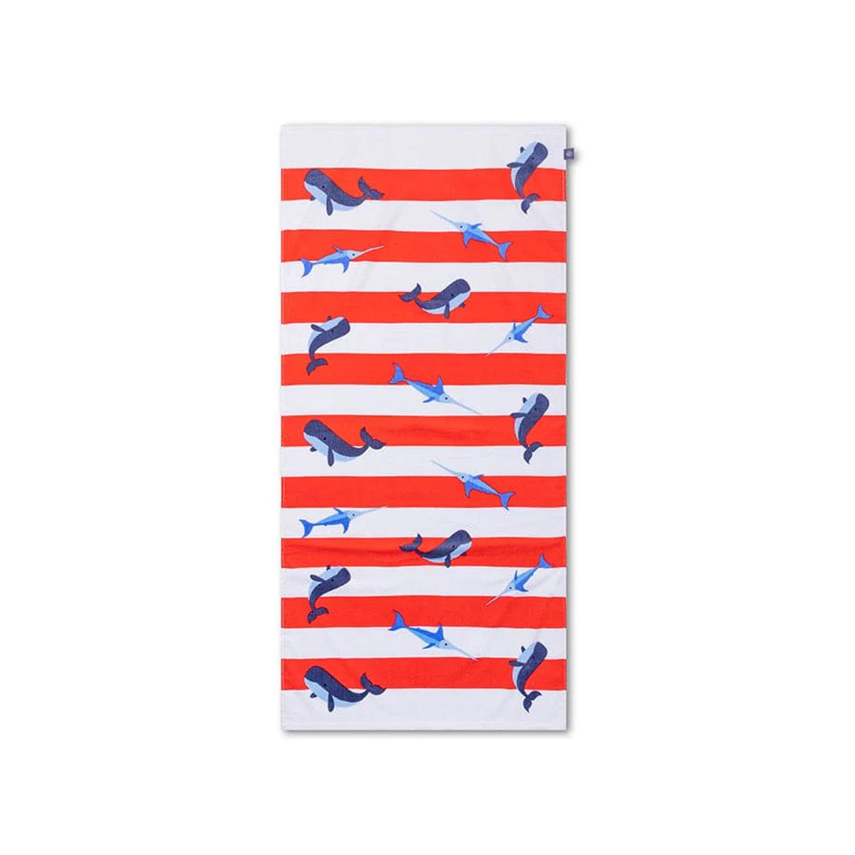 Swim Essentials Peškir za plažu za decu, 135x65cm, Crveno-beli